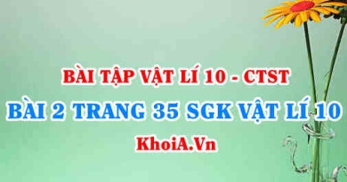 Bài 2 trang 35 SGK Vật lí 10 Chân trời sáng tạo